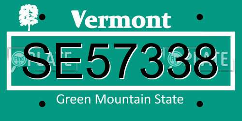 SE57338 Vermont License Plate