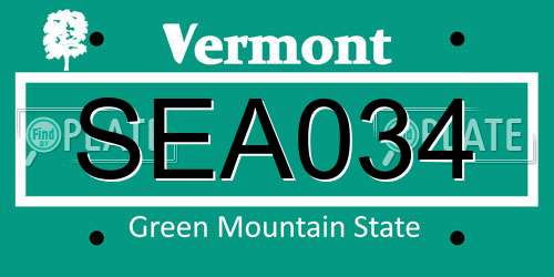 SEA034 Vermont License Plate