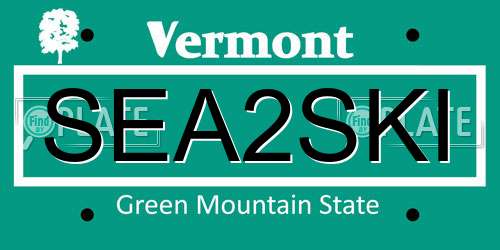 SEA2SKI Vermont License Plate