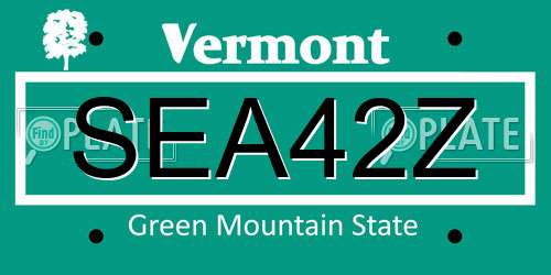SEA42Z Vermont License Plate