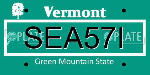 SEA57I Vermont License Plate