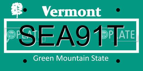 SEA91T Vermont License Plate