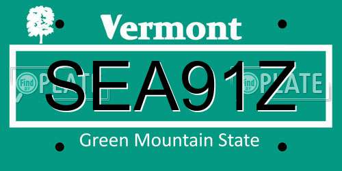 SEA91Z Vermont License Plate