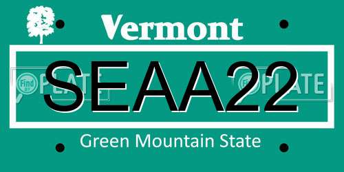 SEAA22 Vermont License Plate