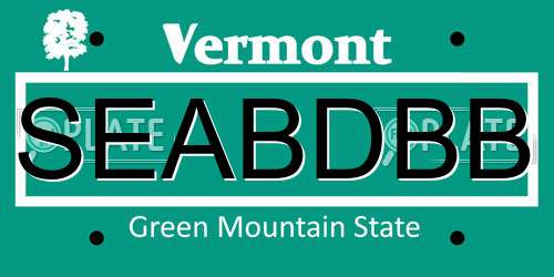 SEABDBB Vermont License Plate
