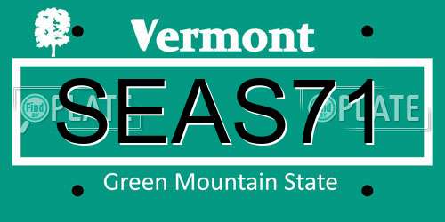 SEAS71 Vermont License Plate