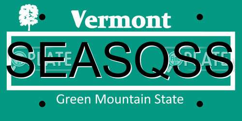 SEASQSS Vermont License Plate