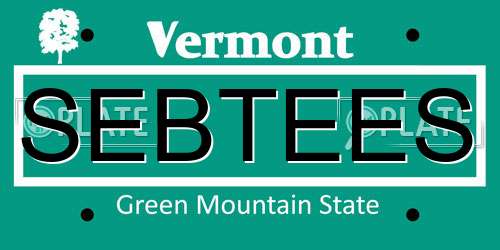 SEBTEES Vermont License Plate