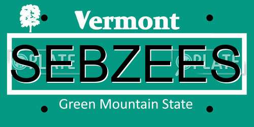 SEBZEES Vermont License Plate