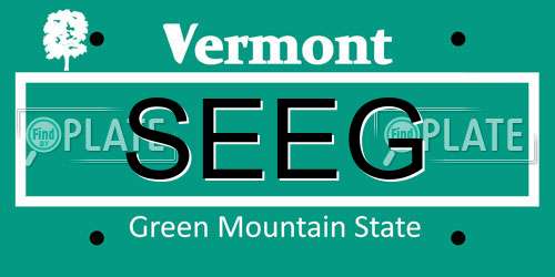 SEEG Vermont License Plate