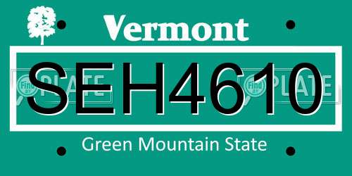 SEH4610 Vermont License Plate