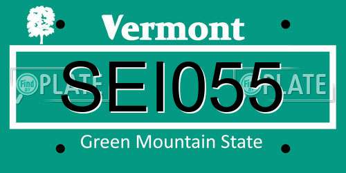 SEI055 Vermont License Plate