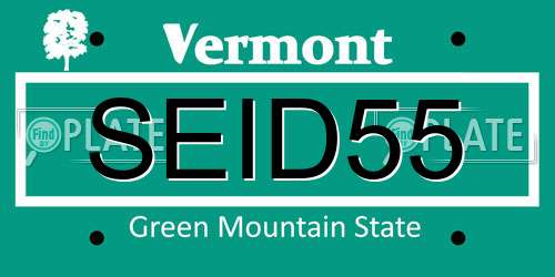 SEID55 Vermont License Plate