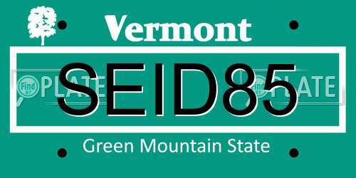 SEID85 Vermont License Plate