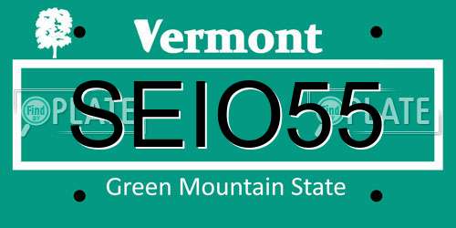 SEIO55 Vermont License Plate