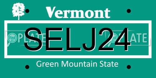SELJ24 Vermont License Plate