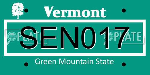 SEN017 Vermont License Plate