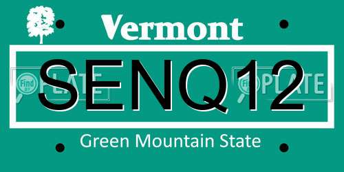 SENQ12 Vermont License Plate