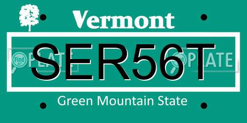 SER56T Vermont License Plate
