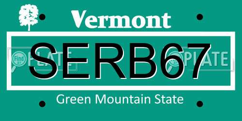 SERB67 Vermont License Plate