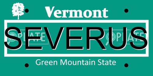 SEVERUS Vermont License Plate