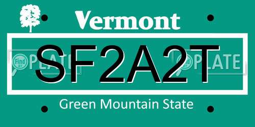 SF2A2T Vermont License Plate