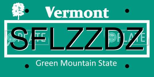 SFLZZDZ Vermont License Plate