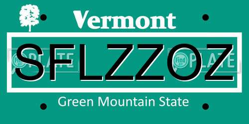 SFLZZOZ Vermont License Plate
