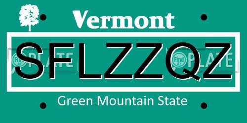 SFLZZQZ Vermont License Plate