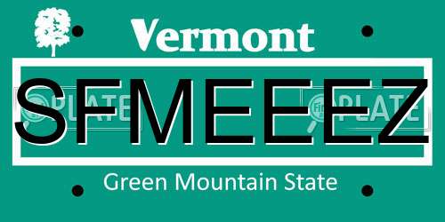 SFMEEEZ Vermont License Plate