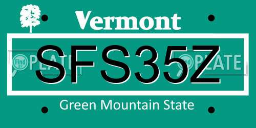 SFS35Z Vermont License Plate
