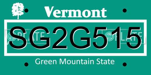 SG2G515 Vermont License Plate