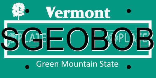 SGEOBOB Vermont License Plate