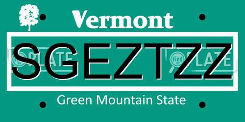 SGEZTZZ Vermont License Plate