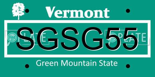 SGSG55 Vermont License Plate