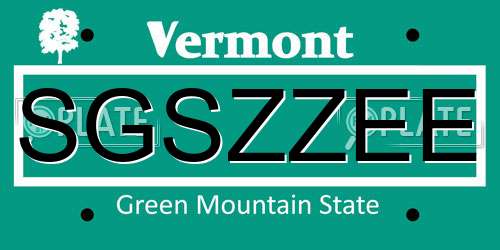 SGSZZEE Vermont License Plate