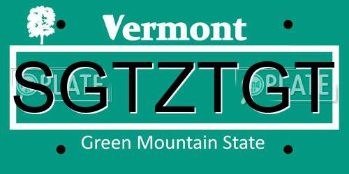 SGTZTGT Vermont License Plate