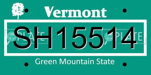SH15514 Vermont License Plate