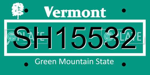 SH15532 Vermont License Plate