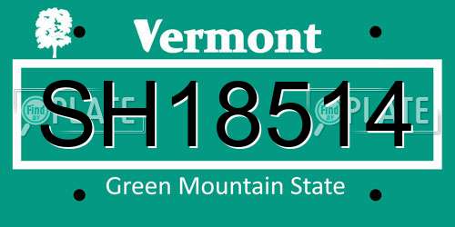 SH18514 Vermont License Plate