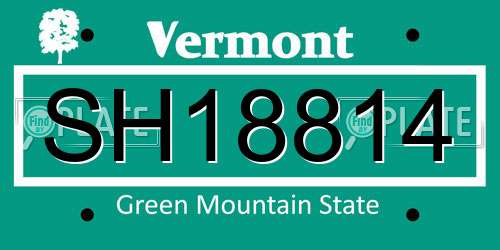 SH18814 Vermont License Plate
