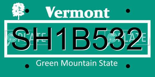 SH1B532 Vermont License Plate