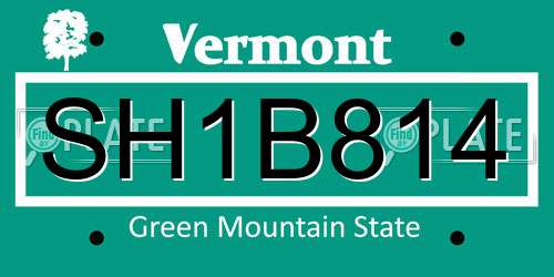 SH1B814 Vermont License Plate