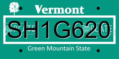 SH1G620 Vermont License Plate
