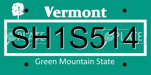 SH1S514 Vermont License Plate