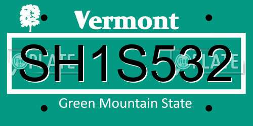 SH1S532 Vermont License Plate