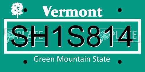 SH1S814 Vermont License Plate