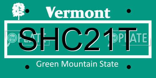 SHC21T Vermont License Plate