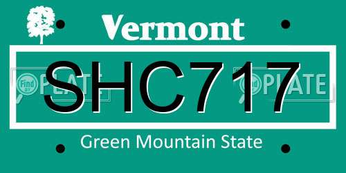 SHC717 Vermont License Plate