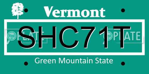 SHC71T Vermont License Plate